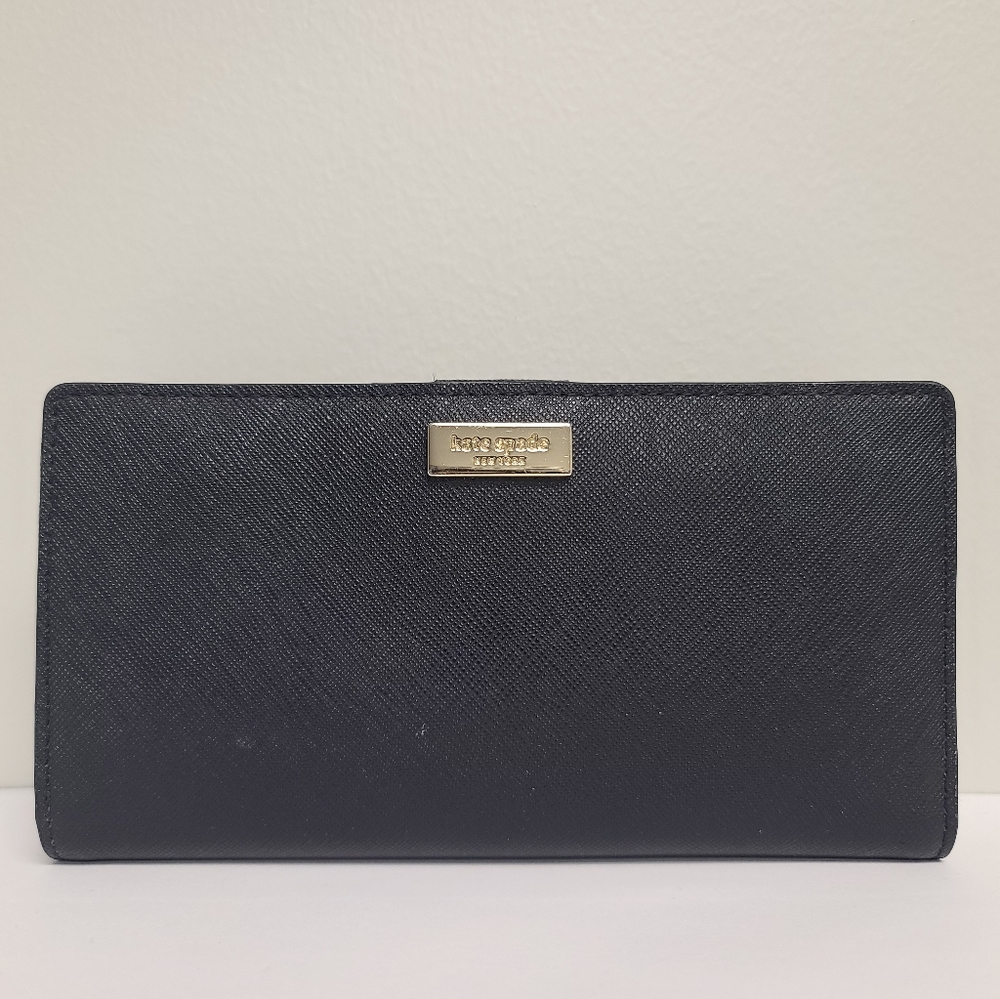 Kate Spade Large Slim Bifold Wallet - Black